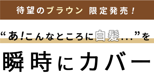 待望のブラウン限定発売！　気になる白髪を瞬時にカバー