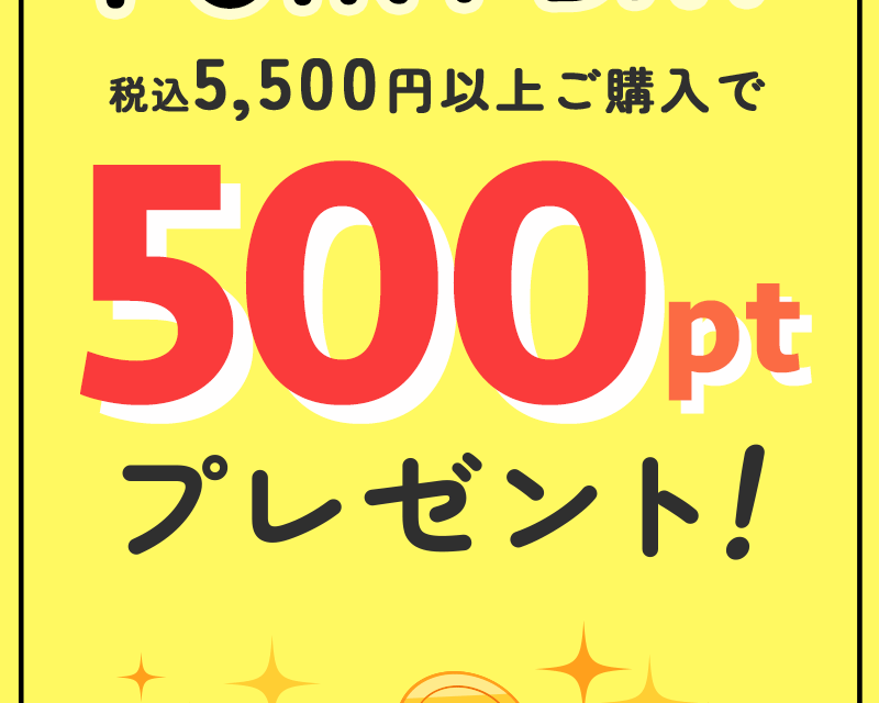 税込5,500円以上ご購入で500ptプレゼント!