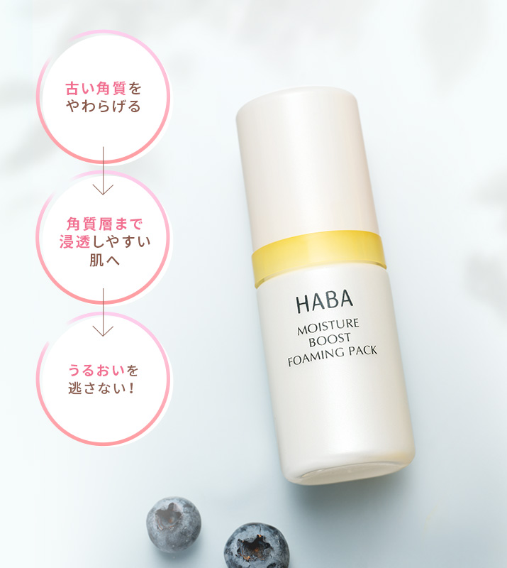 古い角質をやわらげる→角質層まで浸透しやすい肌へ→うるおいを逃さない！