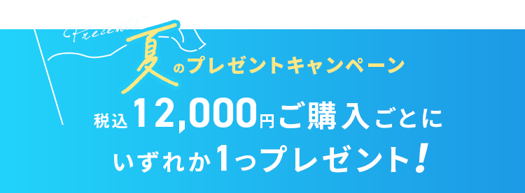 税込12,000円ご購入ごとに1つプレゼント！