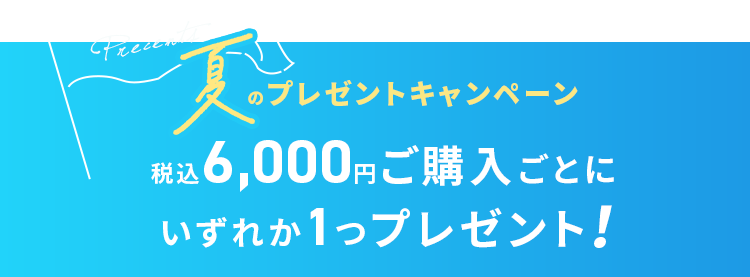 税込6,000円ご購入ごとに1つプレゼント！