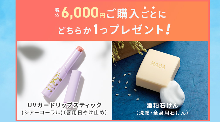 税込6.000円ご購入ごとに1つプレゼント！