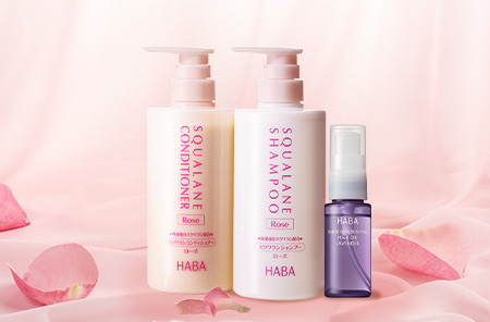 スクワランシャンプー・コンディショナーセット＜ローズ＞ヘアオイルつき