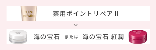 薬用ポイントリペア→海の宝石または海の宝石紅潤