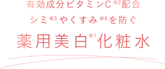 有効成分ビタミンC※2配合シミ※3やくすみ※4を防ぐ