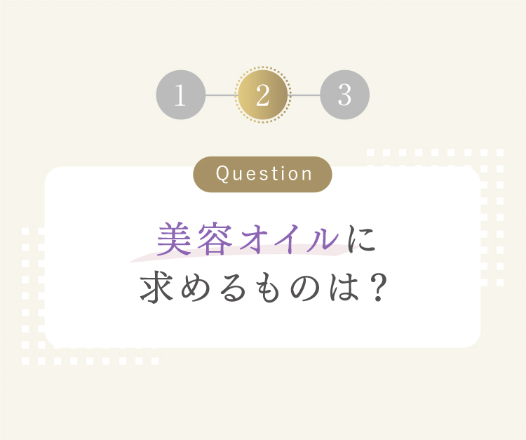 Question 美容オイルに求めるものは？