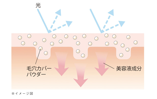 光 毛穴カバーパウダー 美容液成分 ※イメージ図